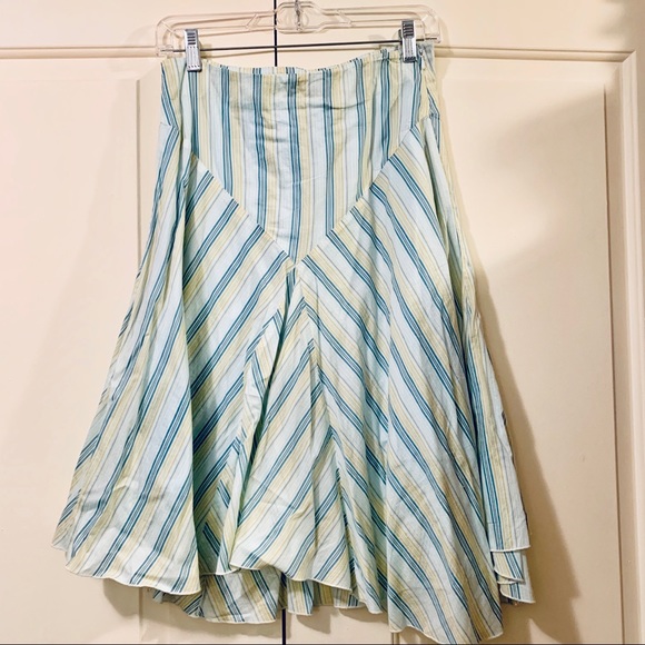 Blue, Green, & White Striped American Eagle Skirt - Picture 2 of 3